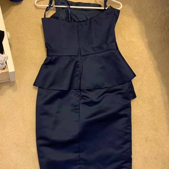 Fancy strapless navy dress - Picture 11 of 12